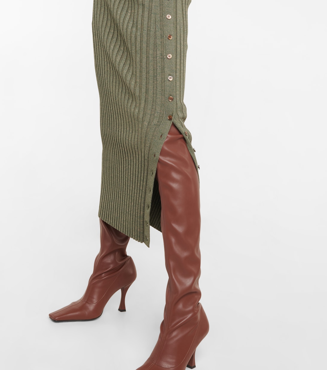 Ashton ribbed-knit midi skirt | Simkhai