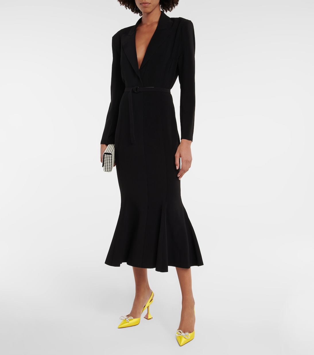 Belted jersey fishtail midi dress | Norma Kamali