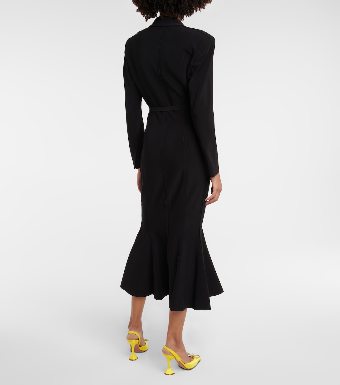 Belted jersey fishtail midi dress | Norma Kamali