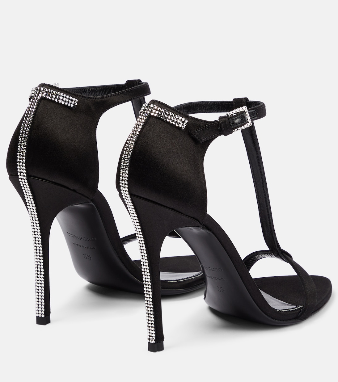 T crystal-embellished satin sandals | Tom Ford