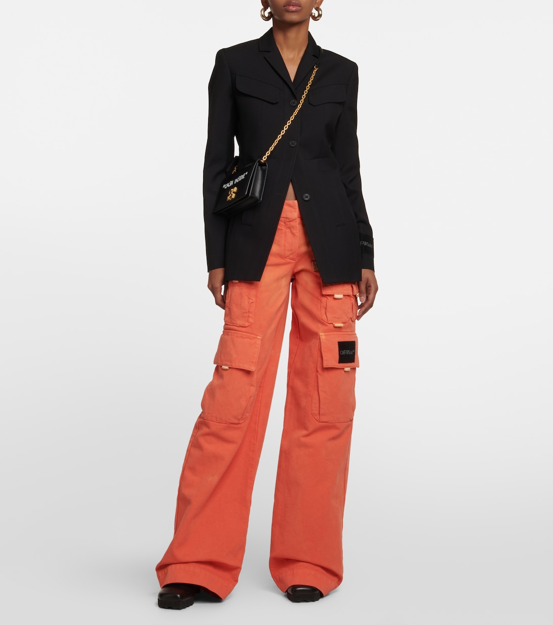 Toybox logo wide-leg cotton cargo pants | Off-White