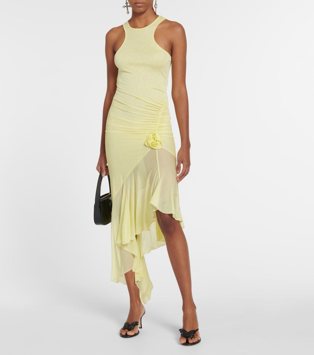Ruched corsage jersey midi dress | Blumarine