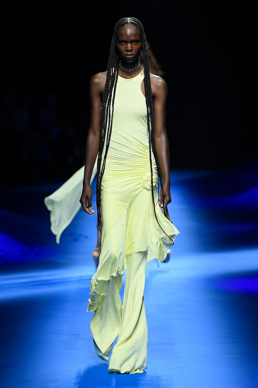 Ruched corsage jersey midi dress | Blumarine
