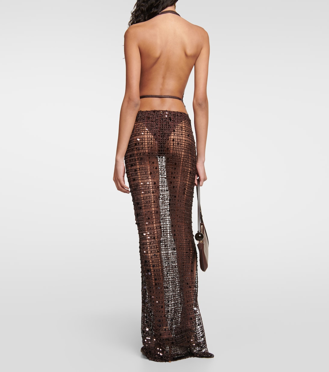 Abito lungo con paillettes e cut-out | Aya Muse
