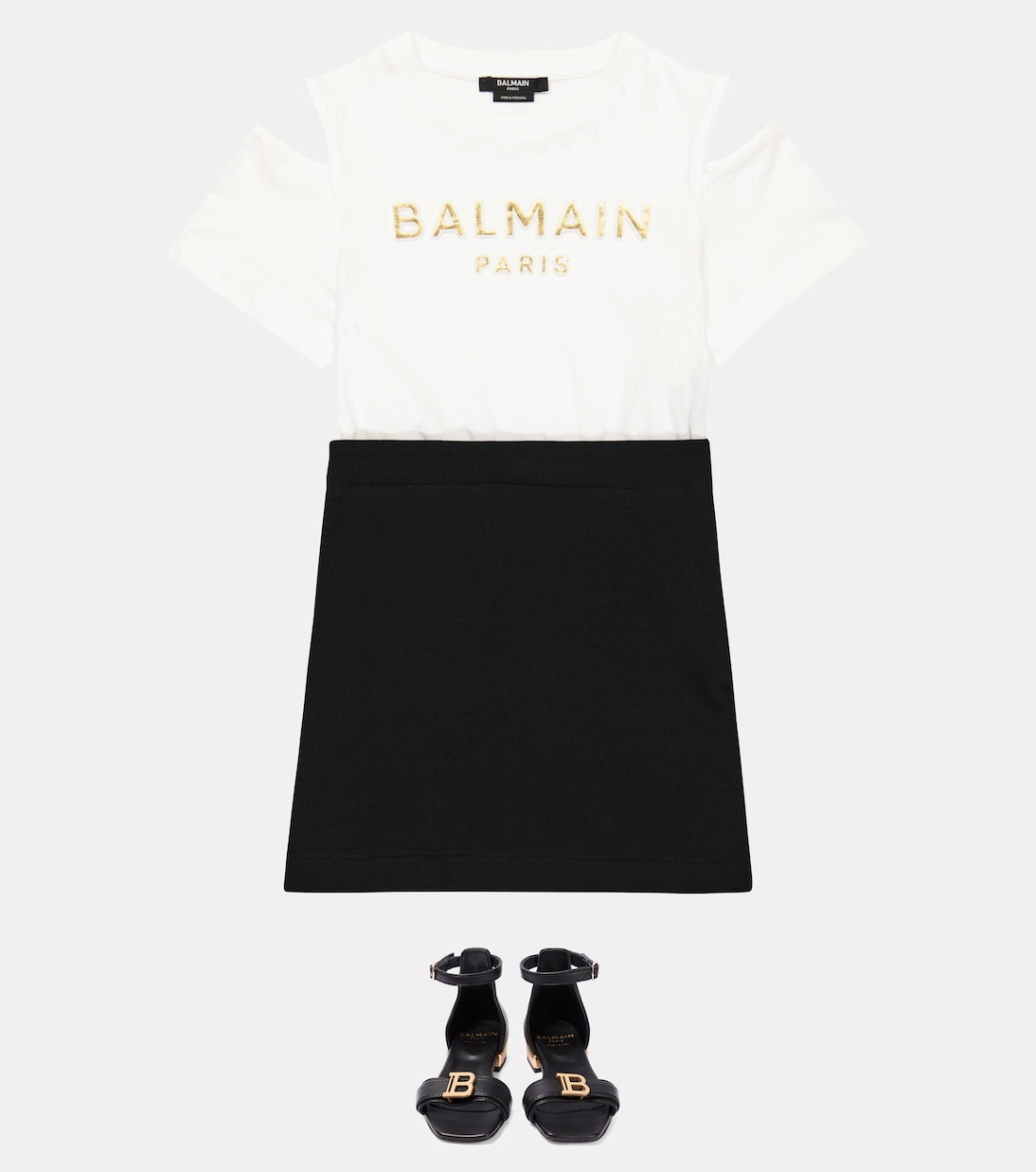 Logo faux leather sandals | Balmain Kids