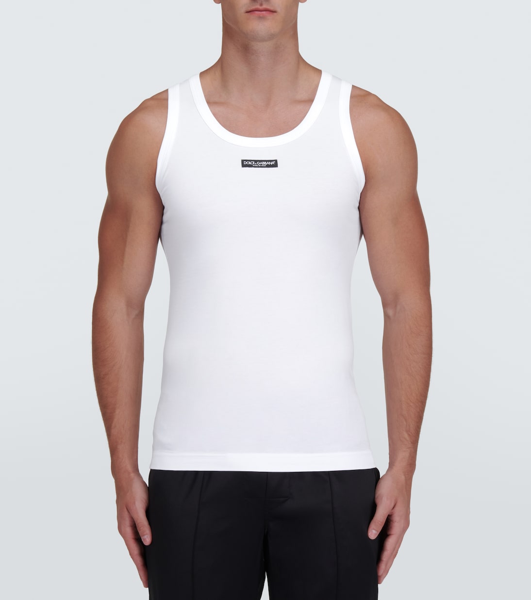 Top en mezcla de algodón con logo | Dolce&Gabbana