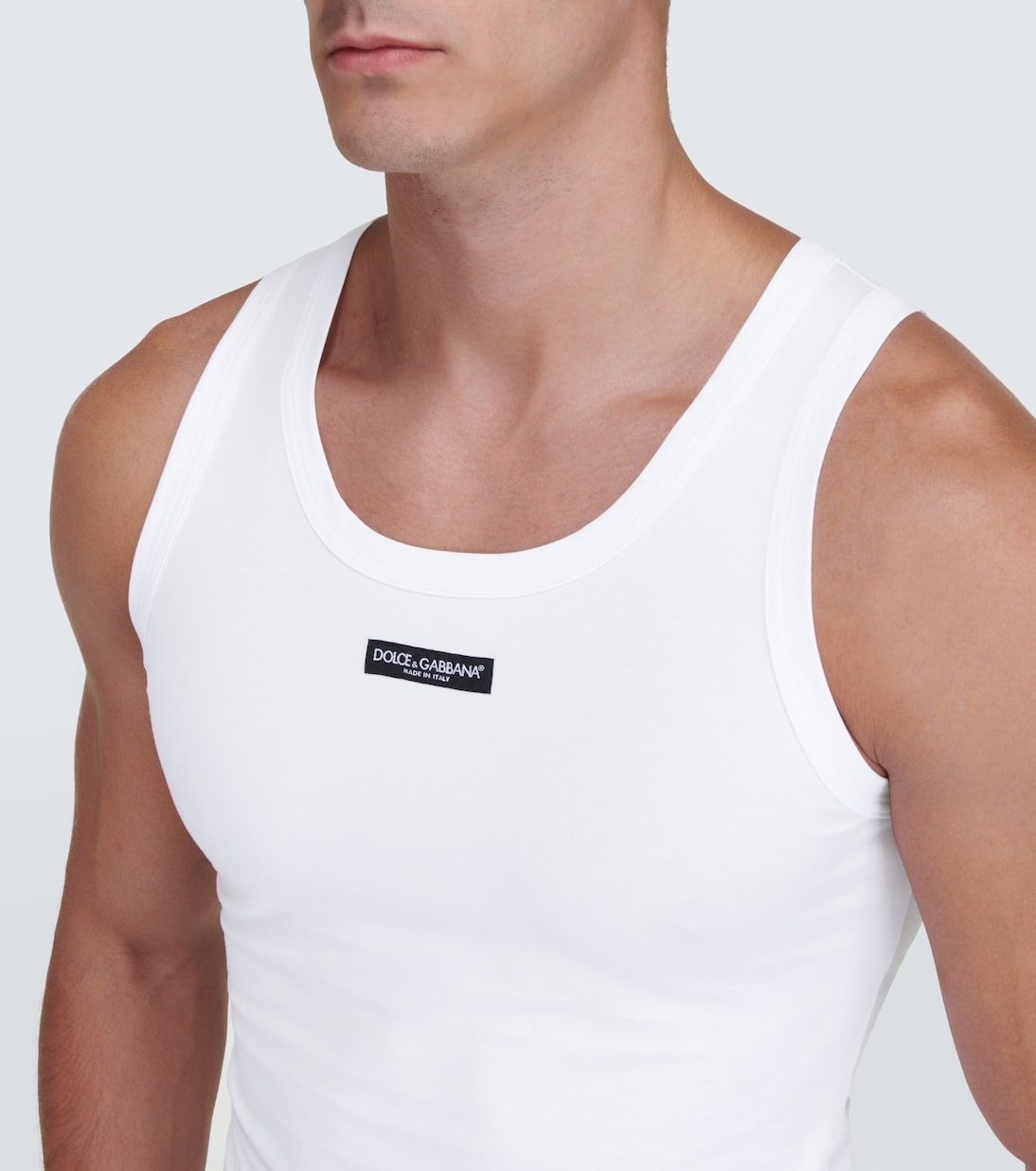 Top en mezcla de algodón con logo | Dolce&Gabbana