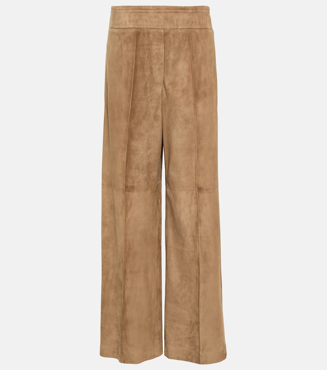 Pantaloni a gamba larga in suede | Brunello Cucinelli