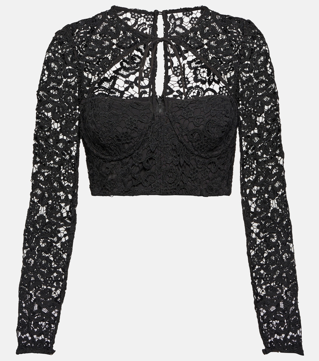 Crop top de encaje calado | Self-Portrait
