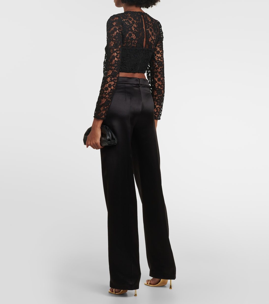 Crop top de encaje calado | Self-Portrait