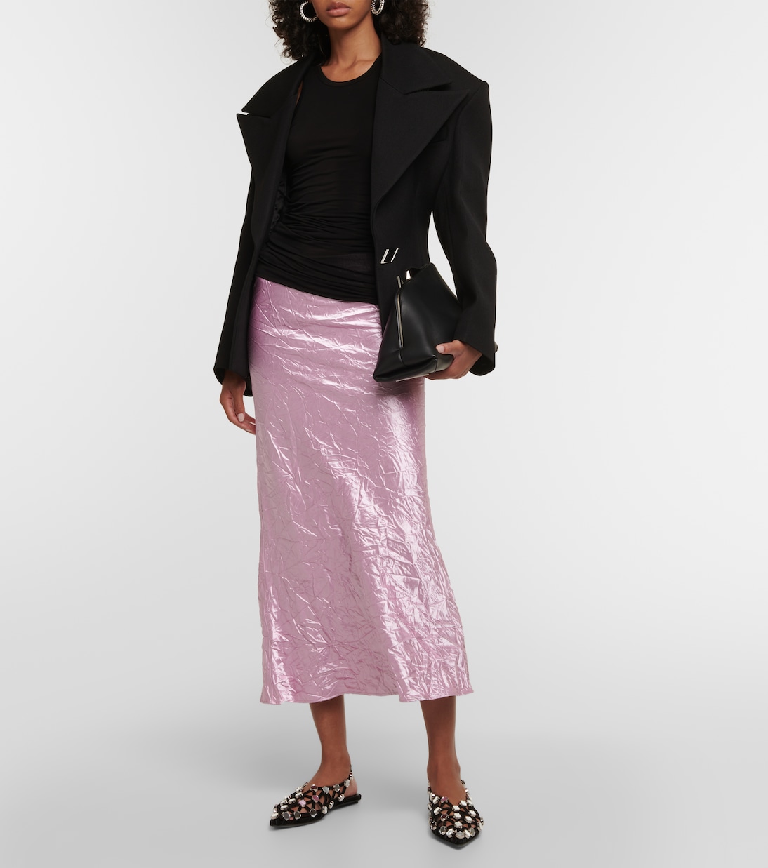 Gonna sottoveste in raso increspato | The Attico