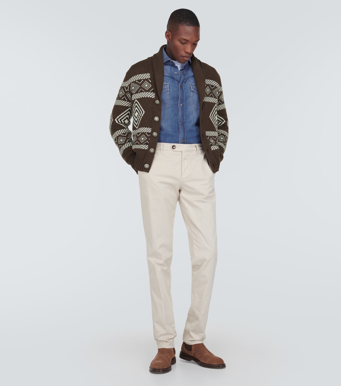 Cardigan en cachemire Intarsia | Brunello Cucinelli