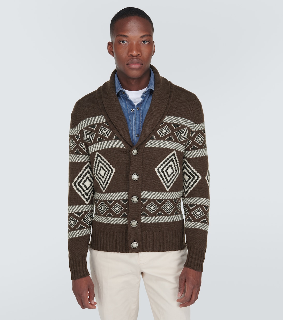 Cardigan en cachemire Intarsia | Brunello Cucinelli