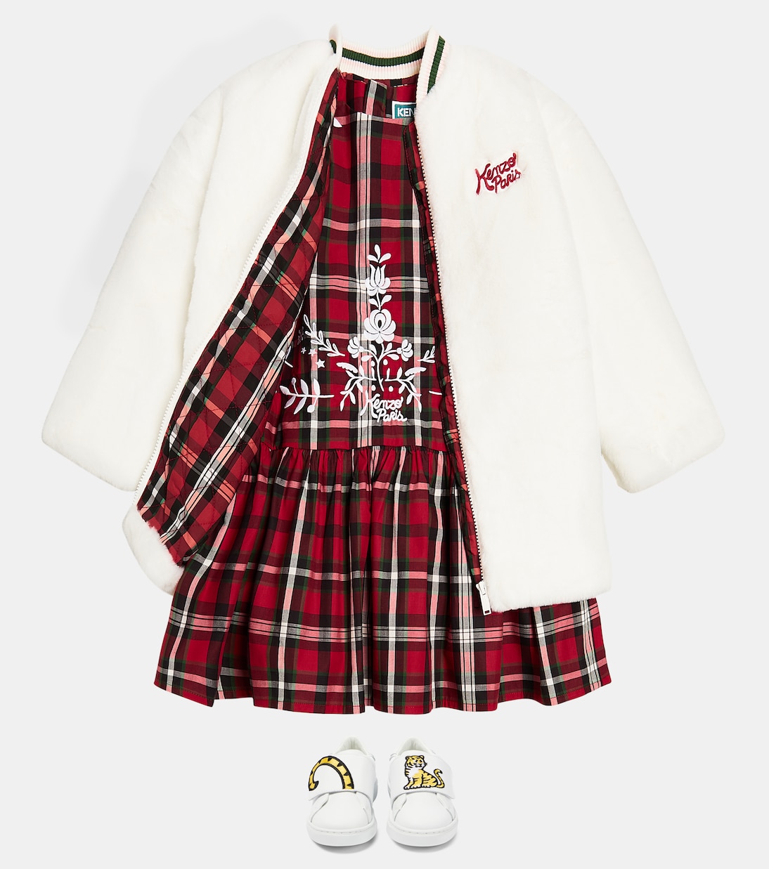 Abito in cotone a quadri | Kenzo Kids