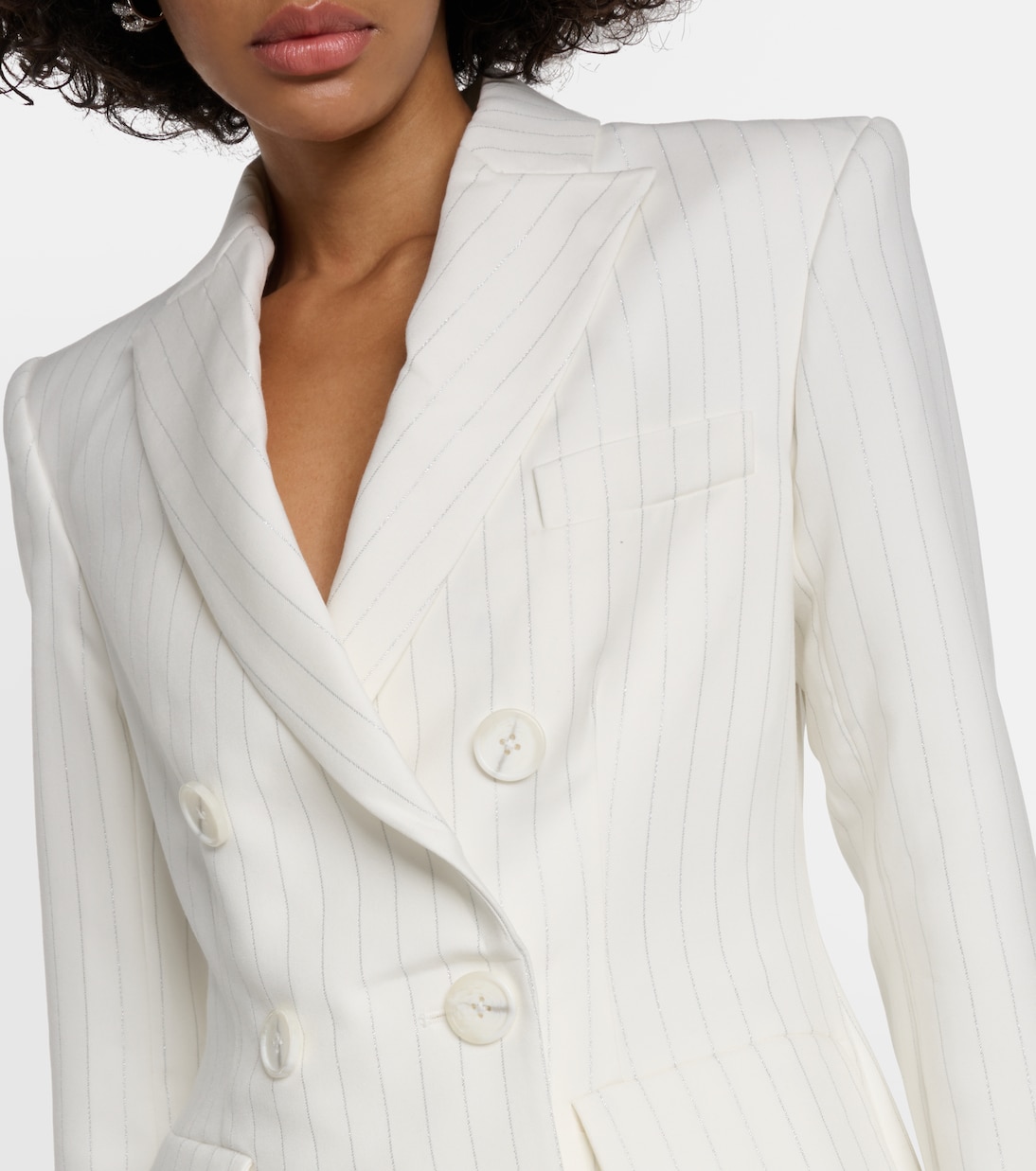 Pinstripe double-breasted blazer | Alex Perry