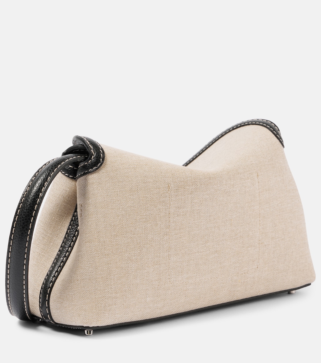 Clutch T-Lock in canvas con pelle | Toteme