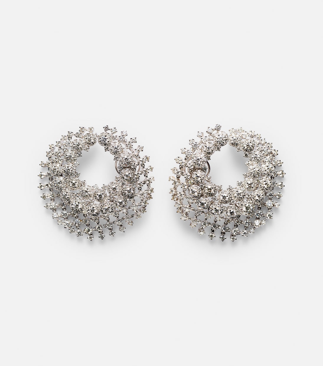 Orecchini a clip in oro bianco 18kt YEPREM con diamanti, design moderno per giovani