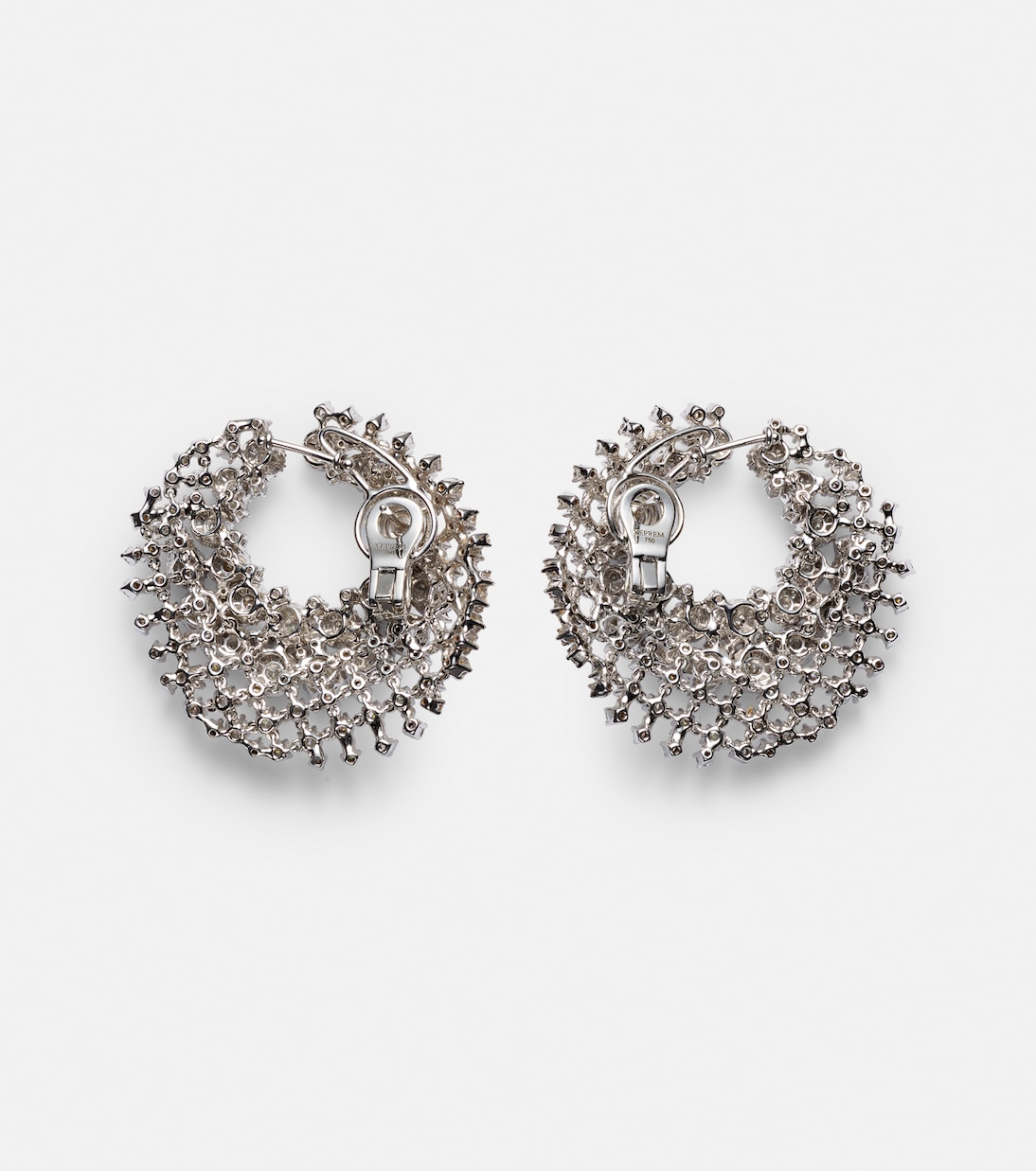 Orecchini a clip in oro bianco 18kt YEPREM con diamanti, design moderno per giovani