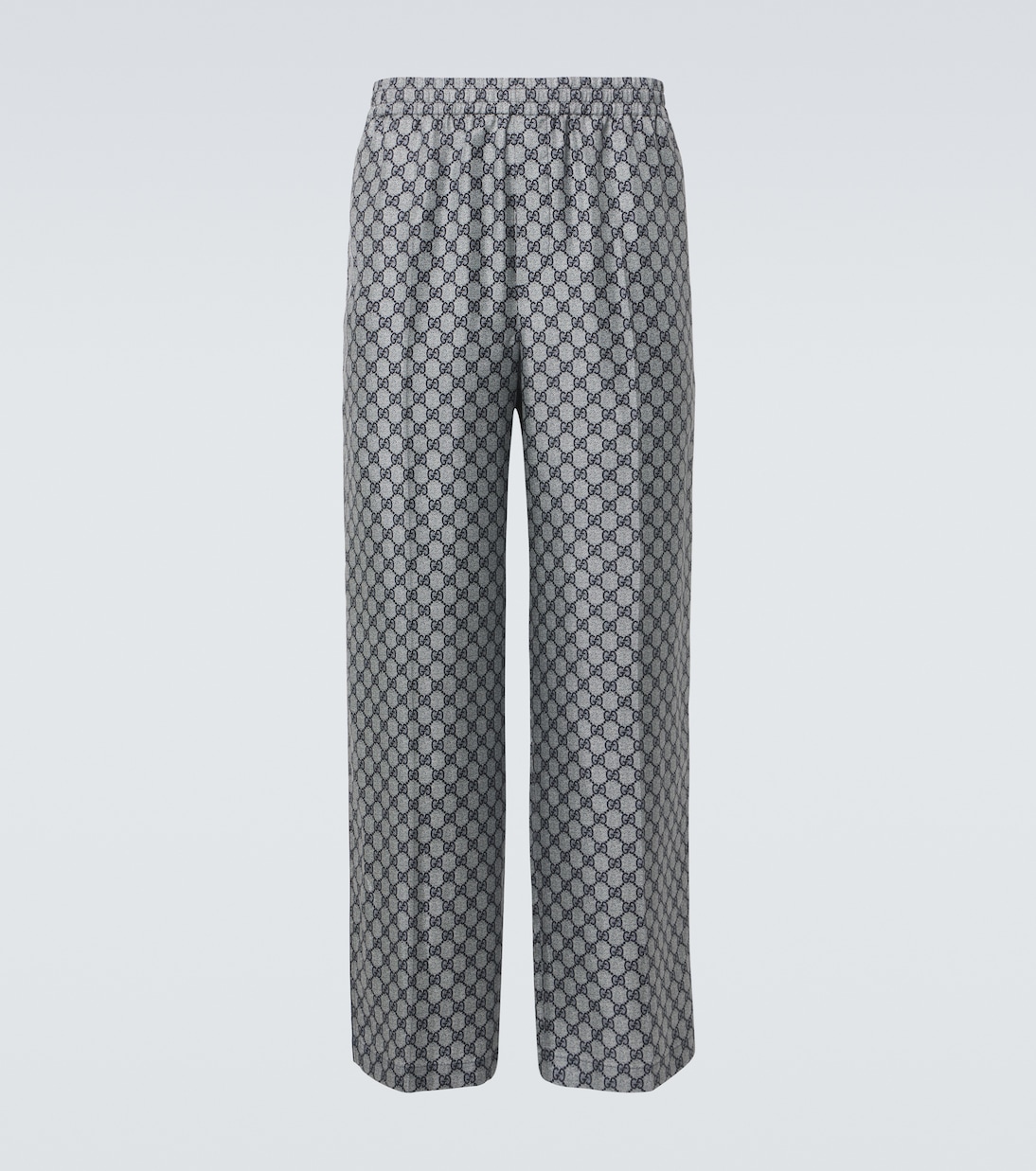 Weite Hose GG aus Seiden-Twill | Gucci