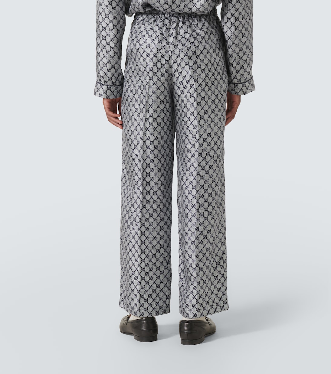 Weite Hose GG aus Seiden-Twill | Gucci