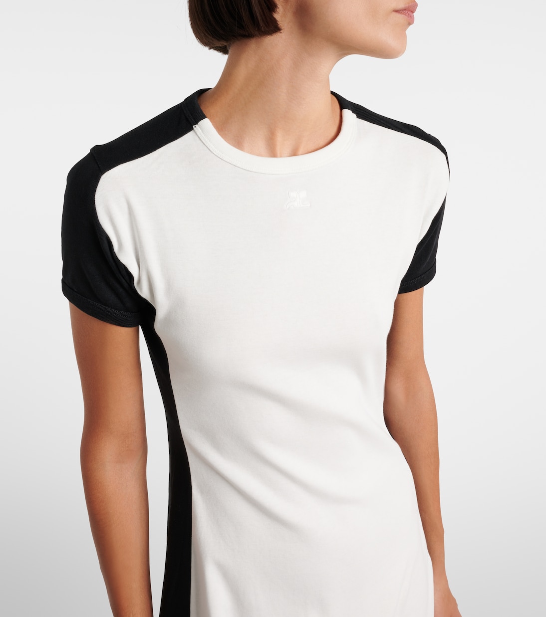 Vestido de jersey de algodón con logo | Courrèges