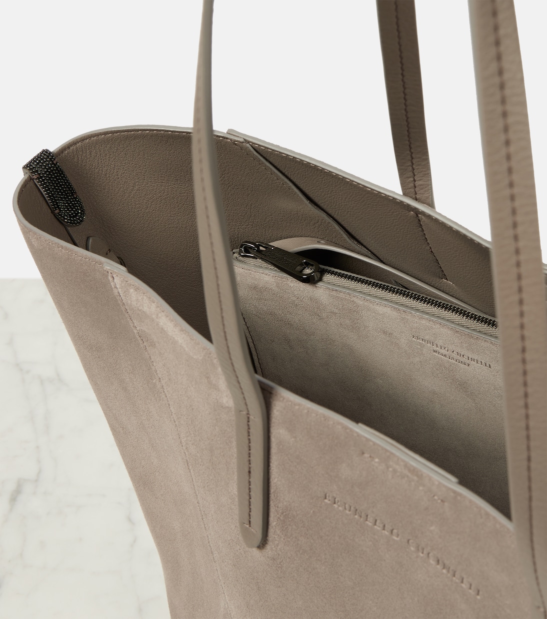 Borsa Duo Large in suede | Brunello Cucinelli