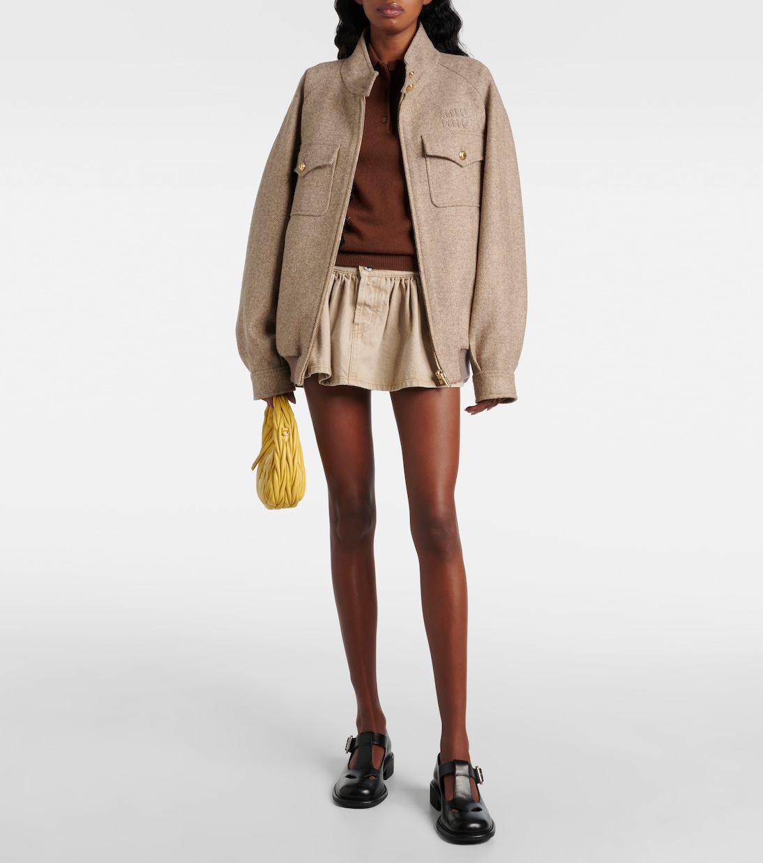 Scarpe in pelle con cut-out | Miu Miu