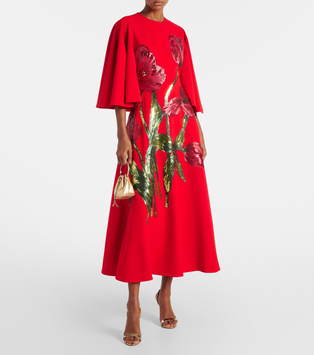 Robe Emlynn aus Crêpe mit Pailletten | Costarellos