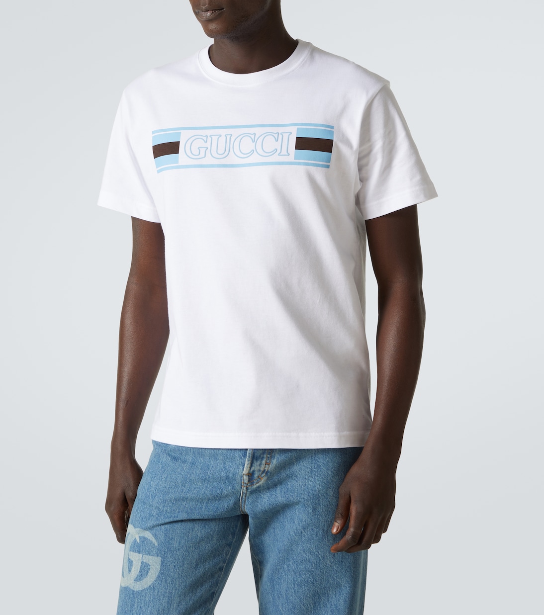 T-shirt Gucci Web in jersey di cotone | Gucci