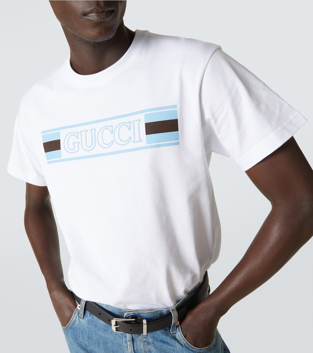 T-shirt Gucci Web in jersey di cotone | Gucci