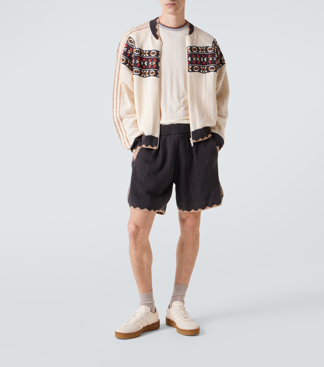 x CLOT ribbed-knit T-shirt | Adidas