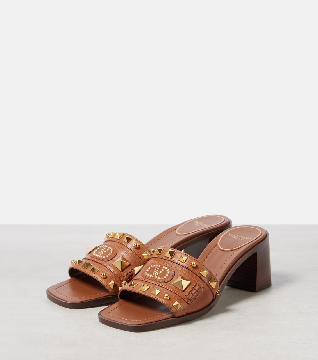 Plaster Caster 60 studded leather mules | Valentino Garavani