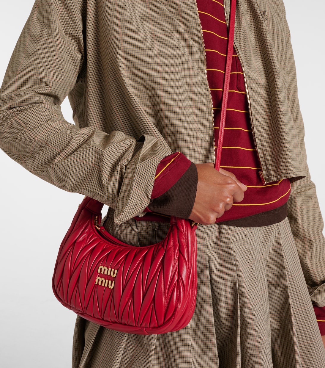 Wander Small matelassé leather tote bag | Miu Miu