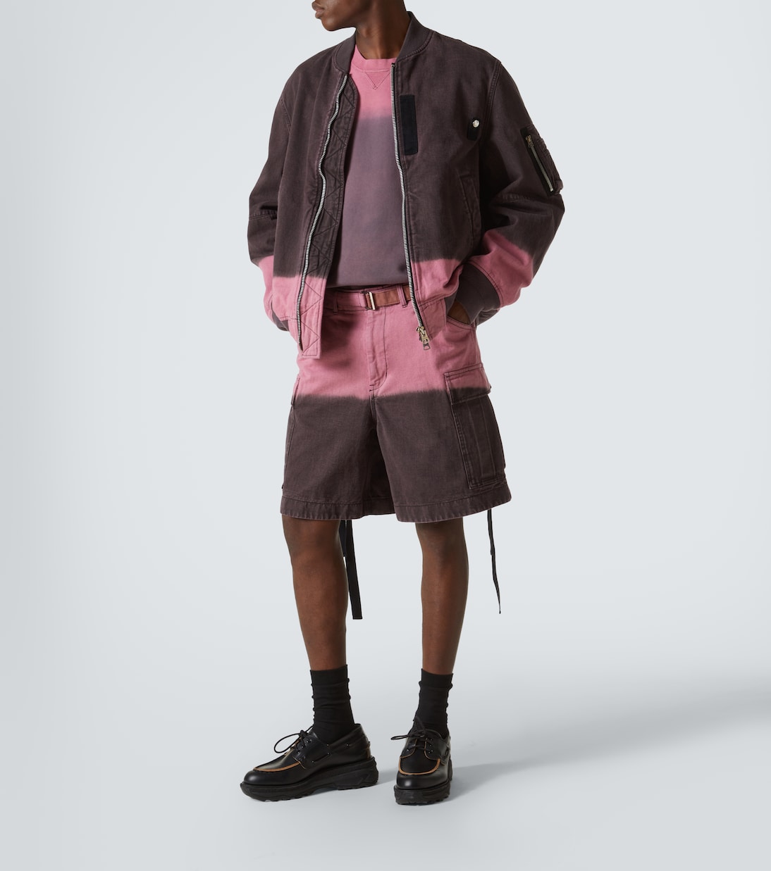 Shorts cargo de algodón con efecto degradado | Sacai