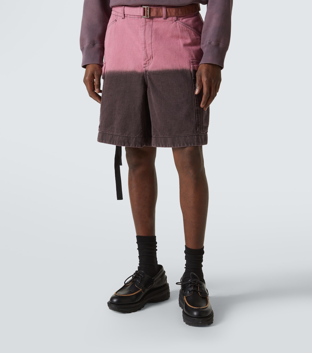 Shorts cargo de algodón con efecto degradado | Sacai