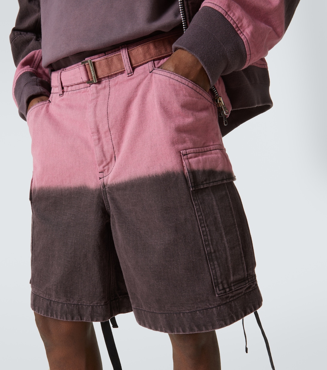 Shorts cargo de algodón con efecto degradado | Sacai