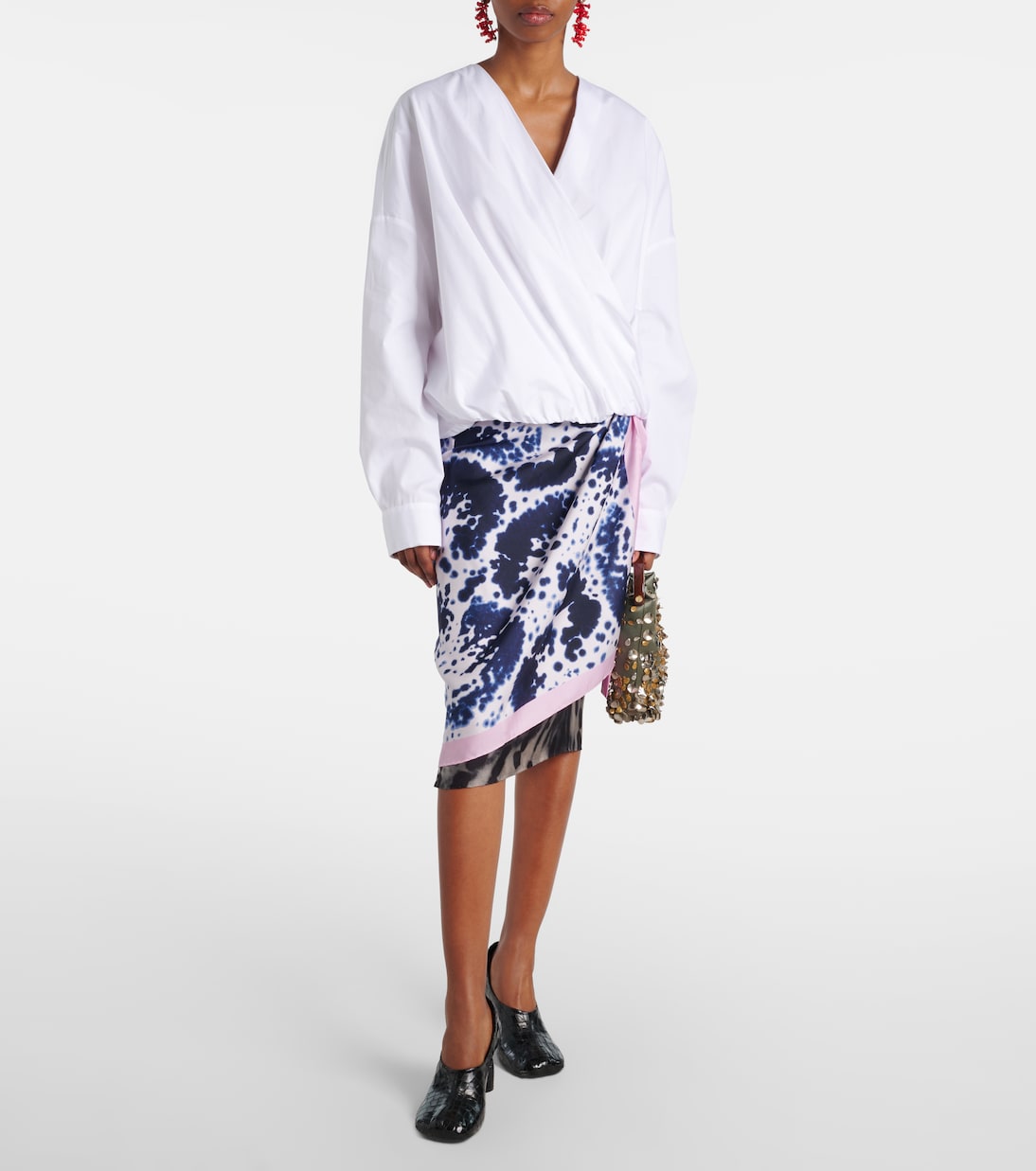 Falda envolvente de seda estampada | Dries Van Noten