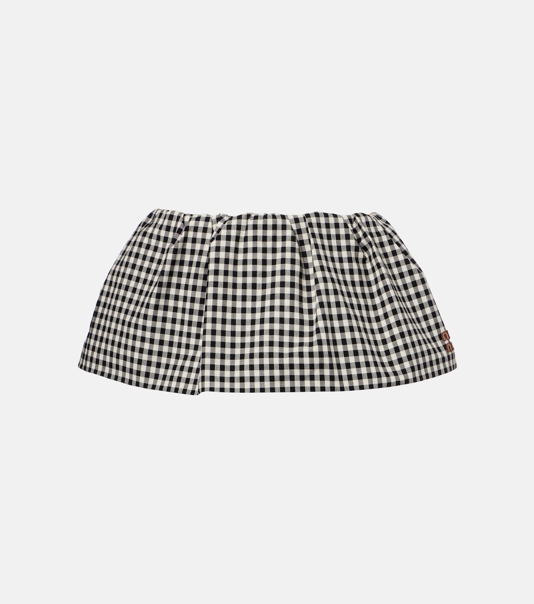 Mini-jupe Bubble en coton à carreaux | Miu Miu