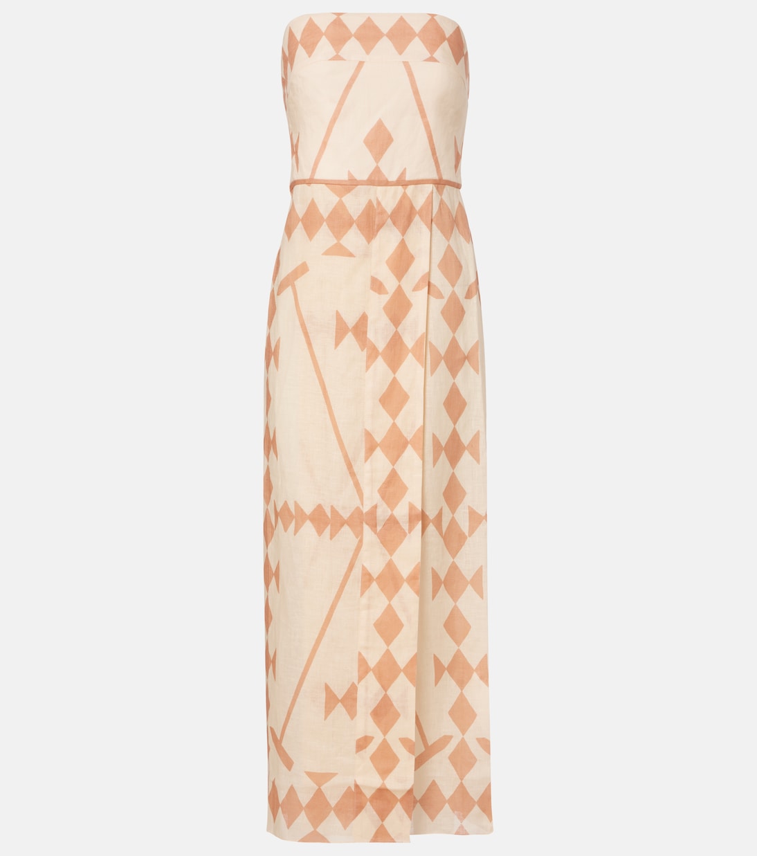 Vestido largo de lino estampado | Johanna Ortiz