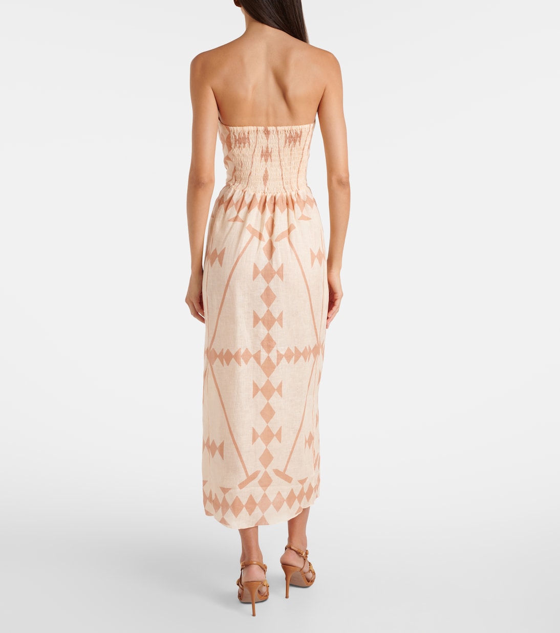 Vestido largo de lino estampado | Johanna Ortiz