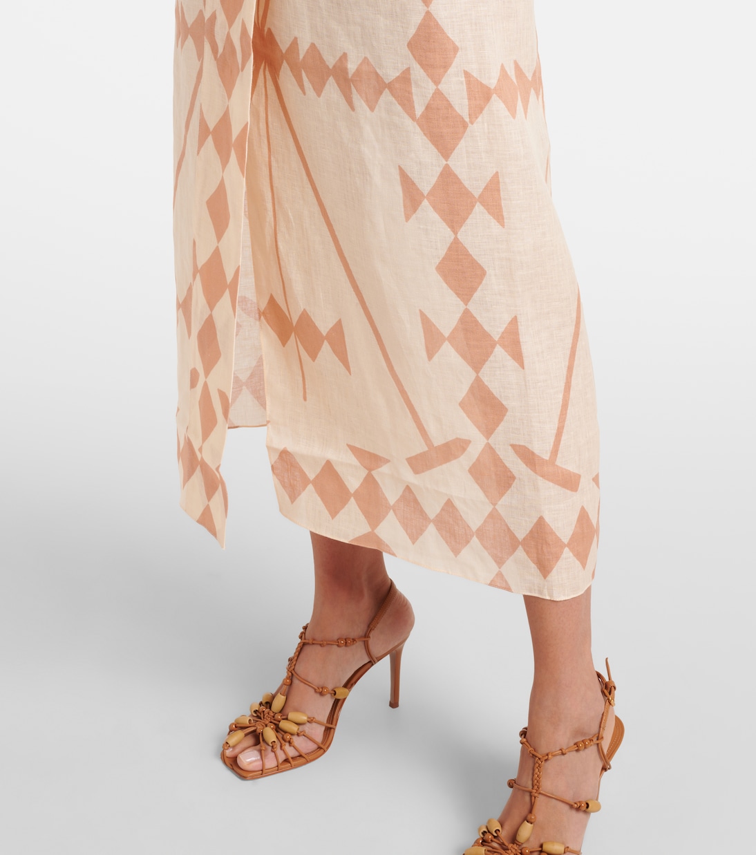 Vestido largo de lino estampado | Johanna Ortiz