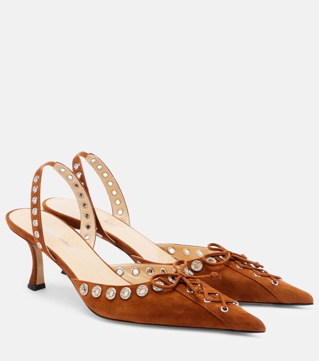 Crystalized Corset 65 suede slingback pumps | Mach & Mach