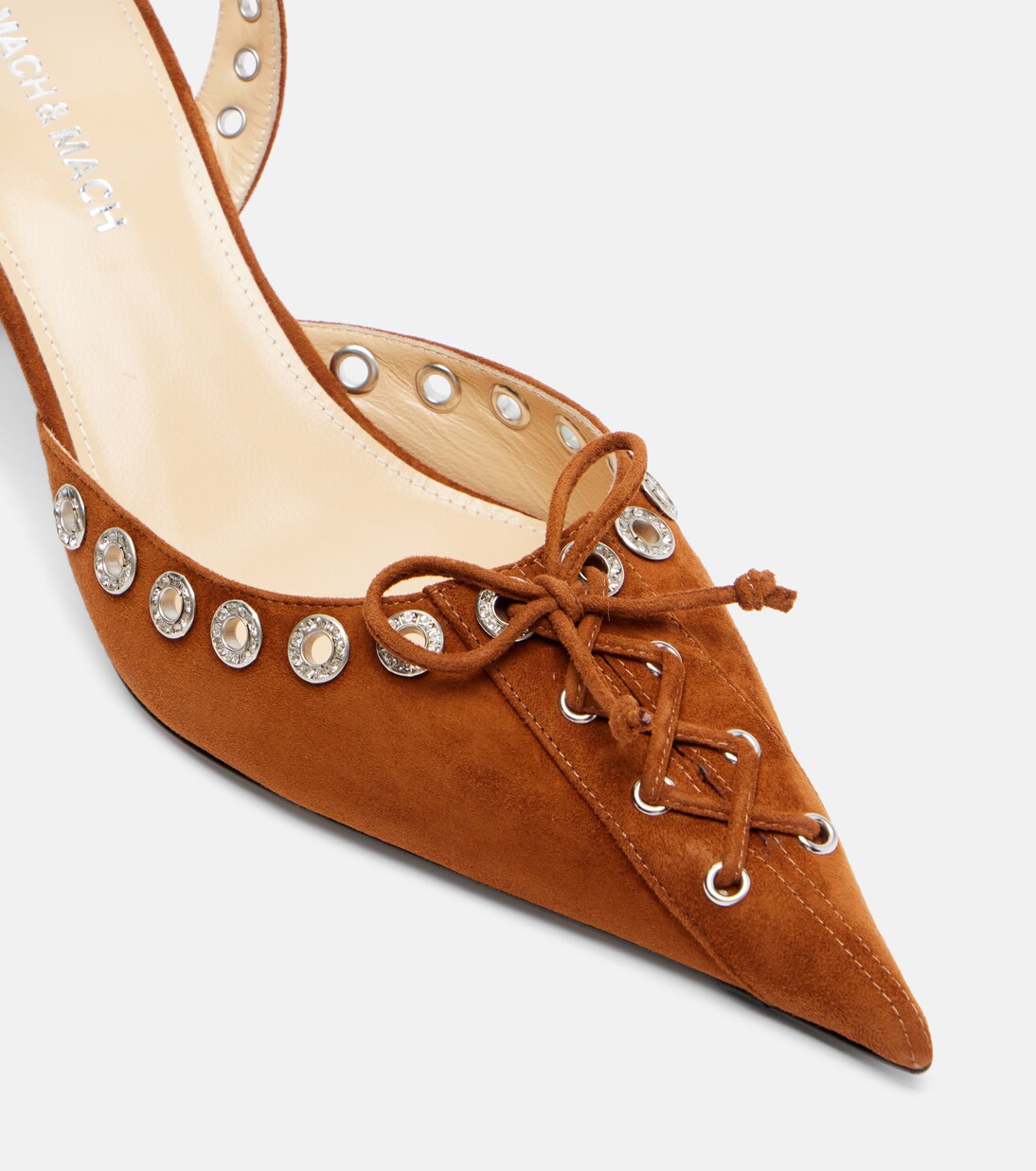 Crystalized Corset 65 suede slingback pumps | Mach & Mach