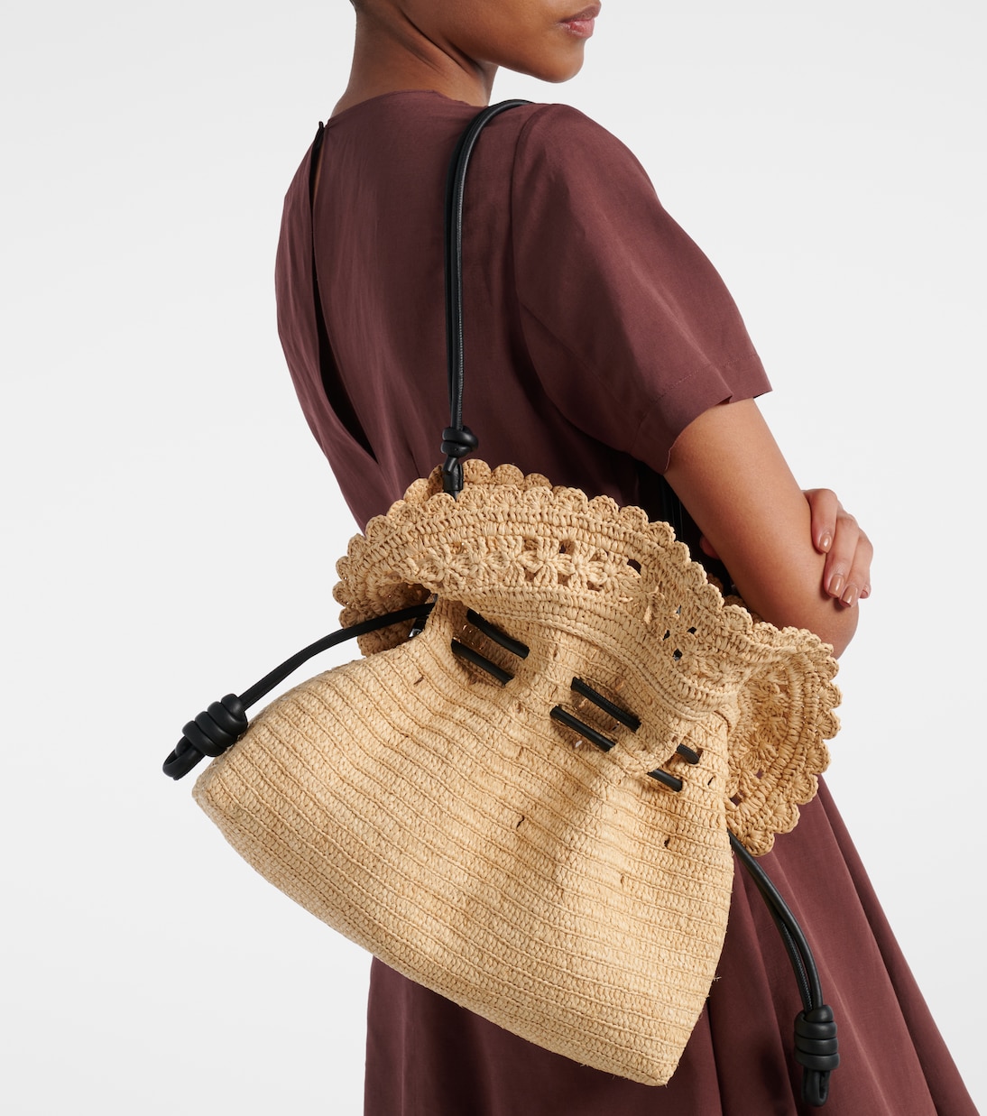 Pochette Flamenco Medium en raphia | Loewe