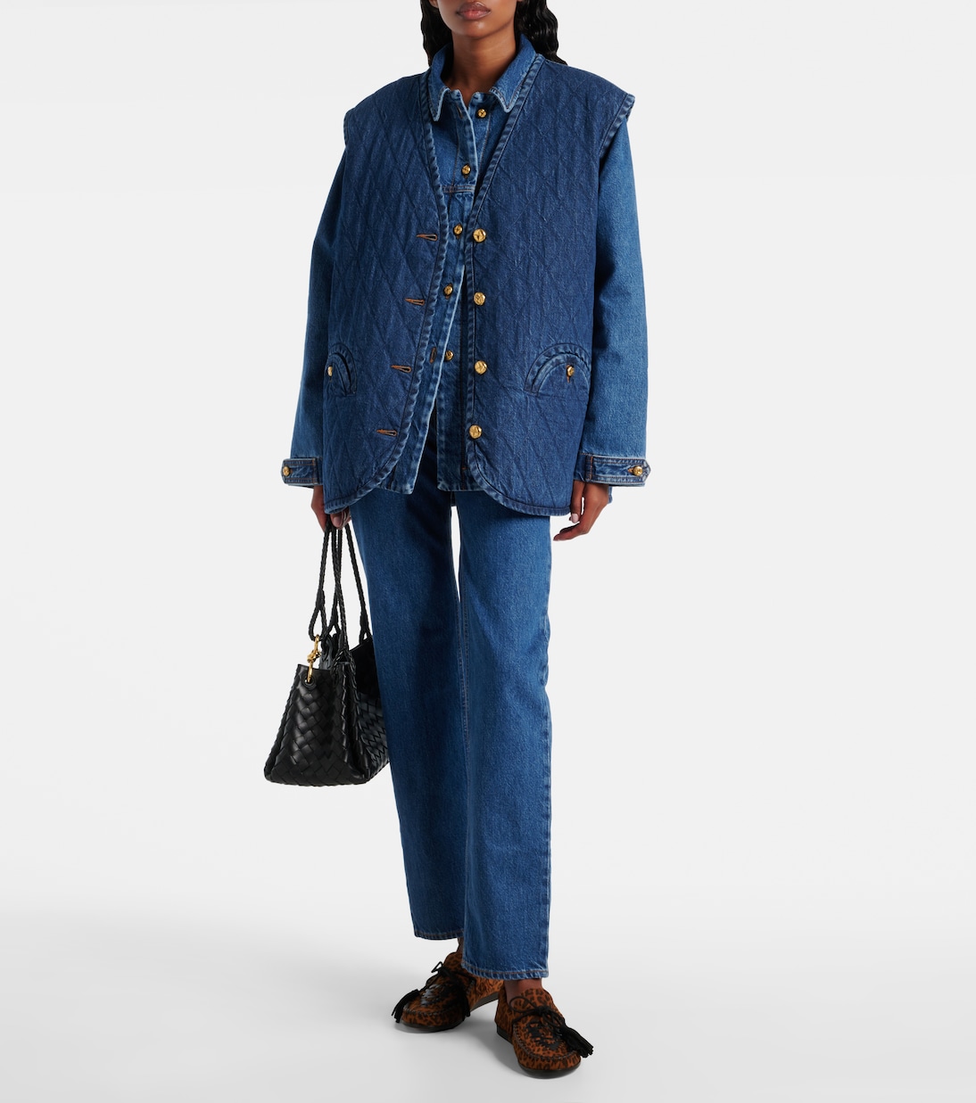 Veste sans manches Suffolk matelassée en jean | Blazé Milano