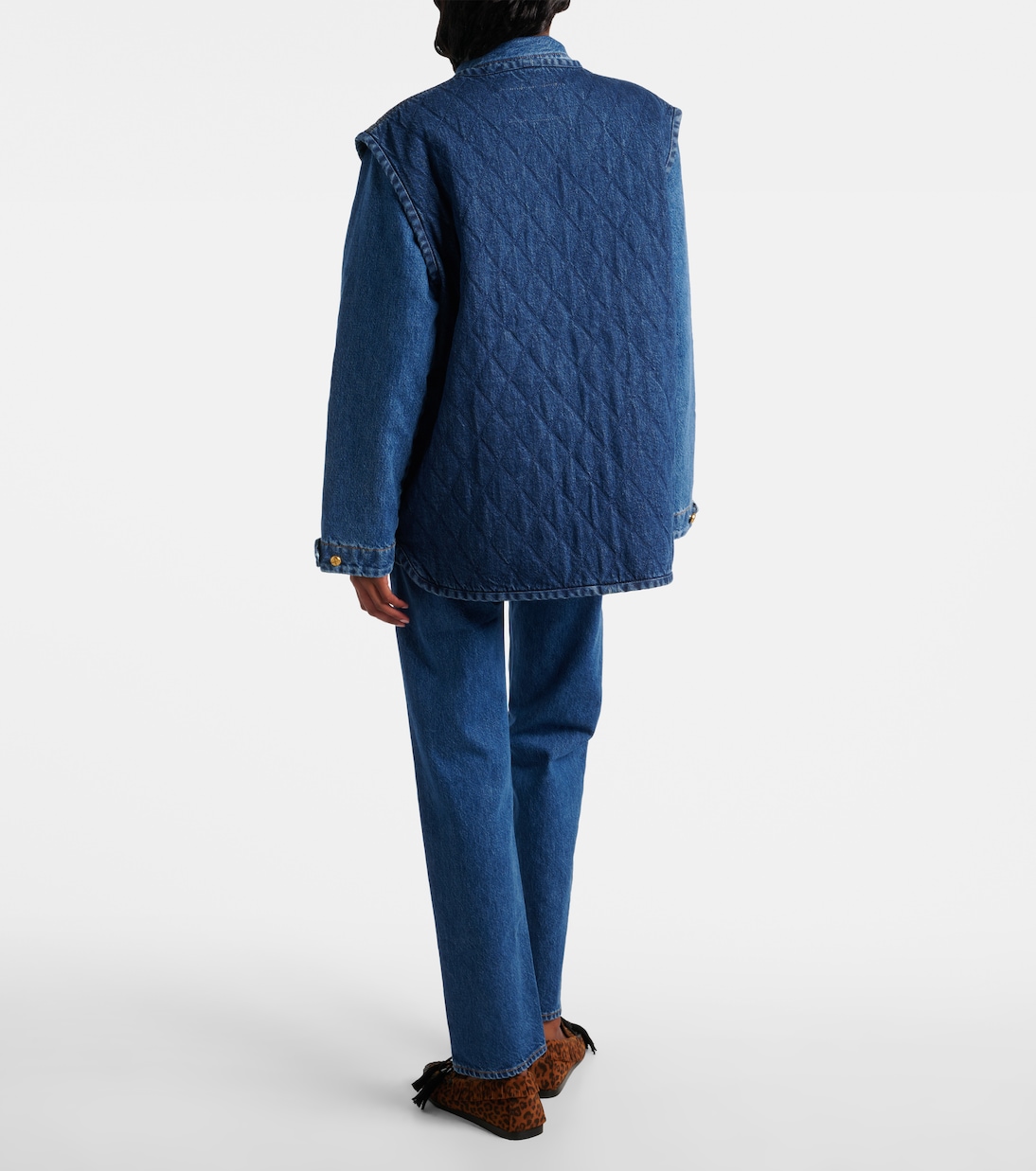 Veste sans manches Suffolk matelassée en jean | Blazé Milano
