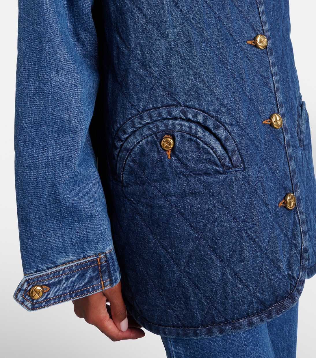 Veste sans manches Suffolk matelassée en jean | Blazé Milano