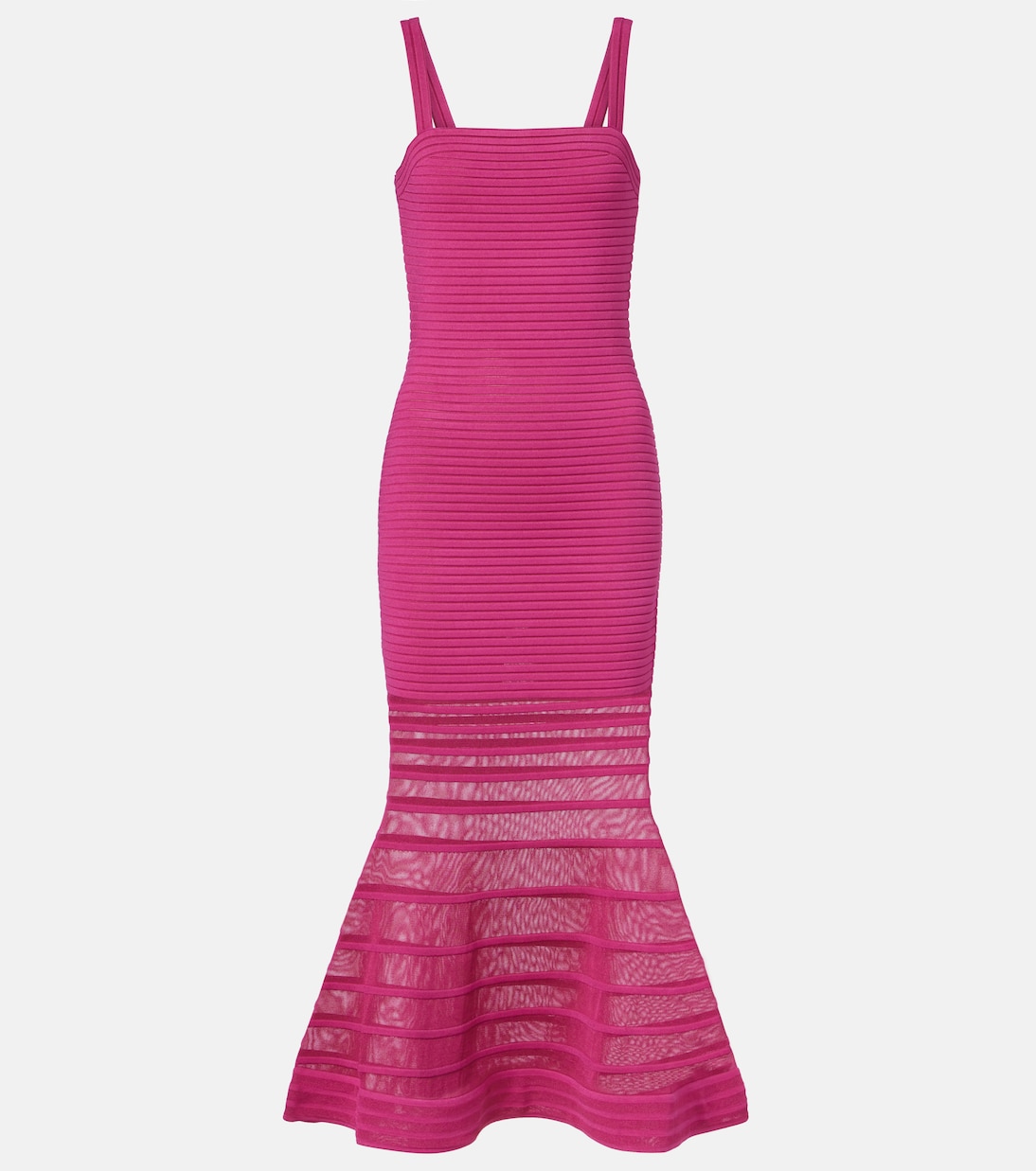 Vallarie ribbed-knit sheer midi dress | Simkhai