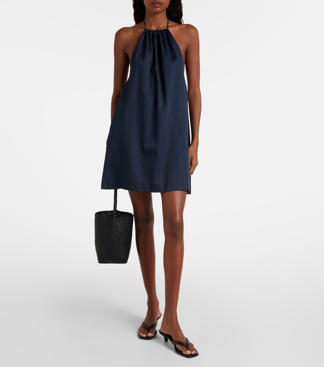 Yoko gathered cotton minidress | Leset