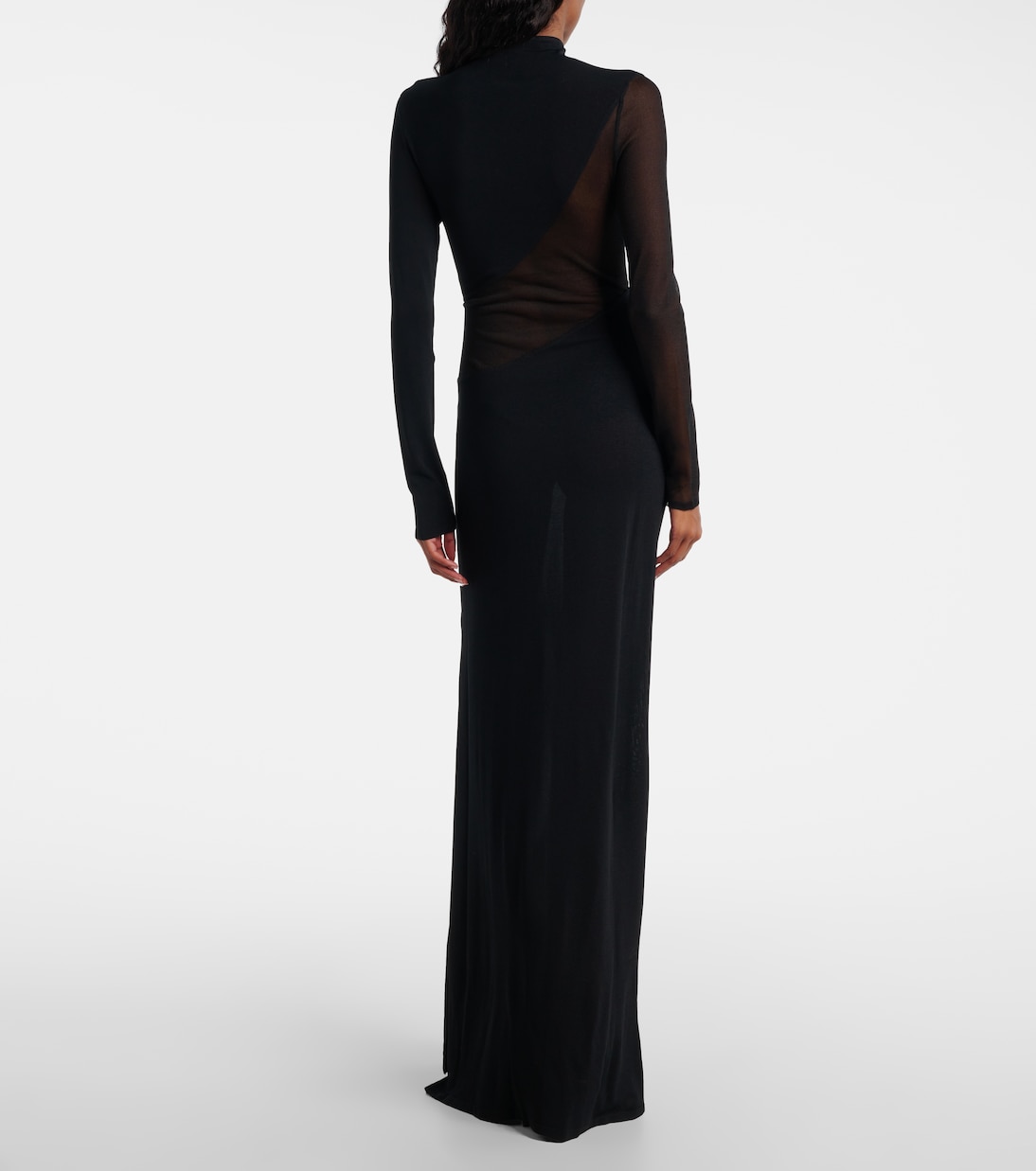 Paneled sheer mesh maxi dress | Alaïa